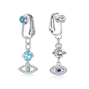 Xinfocus 2026 New Trendy Fake Evil Eye Belly Piercing False Body Jewelry Body Clip on Belly Piercing Non Piercing