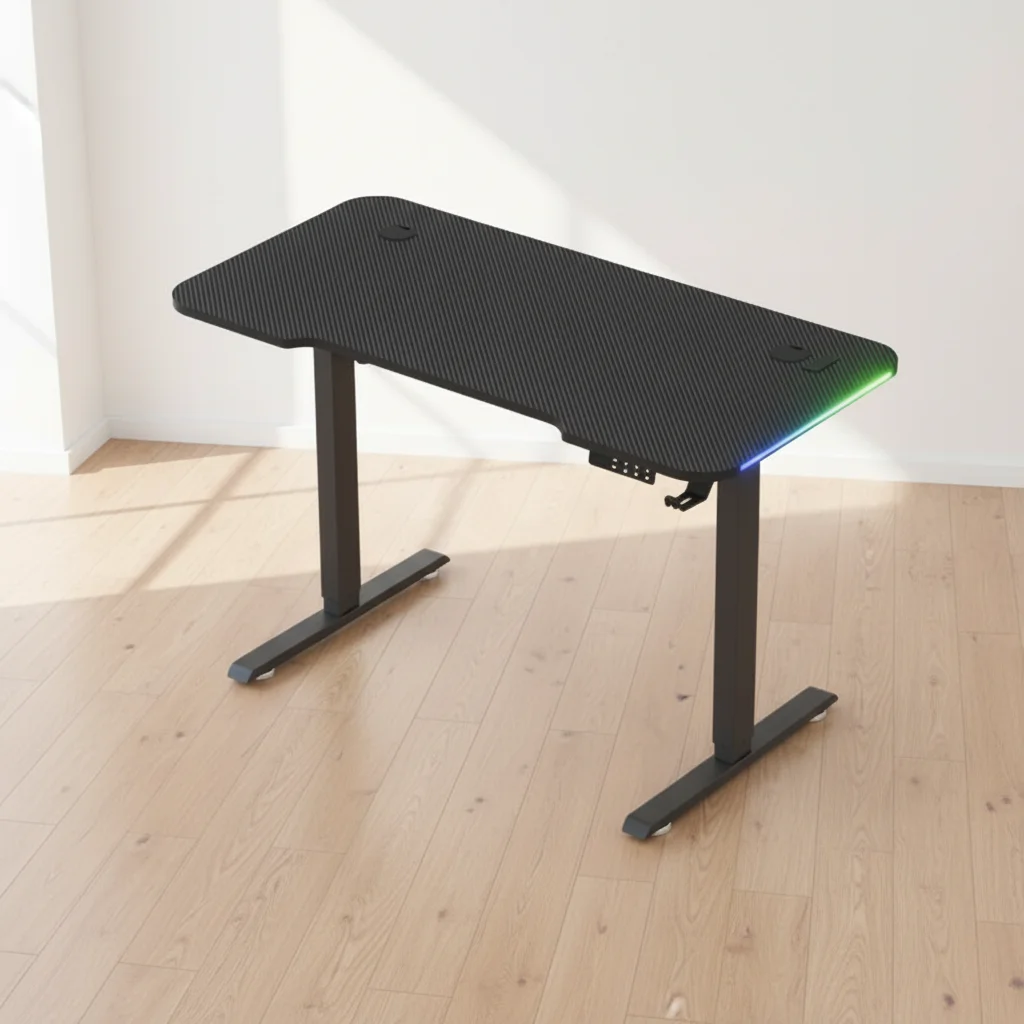 E-sports Computer Desk Home Electric Lifting Table Lights Standing Desktop Office Desk Mobile Desk Bedroom Study Table