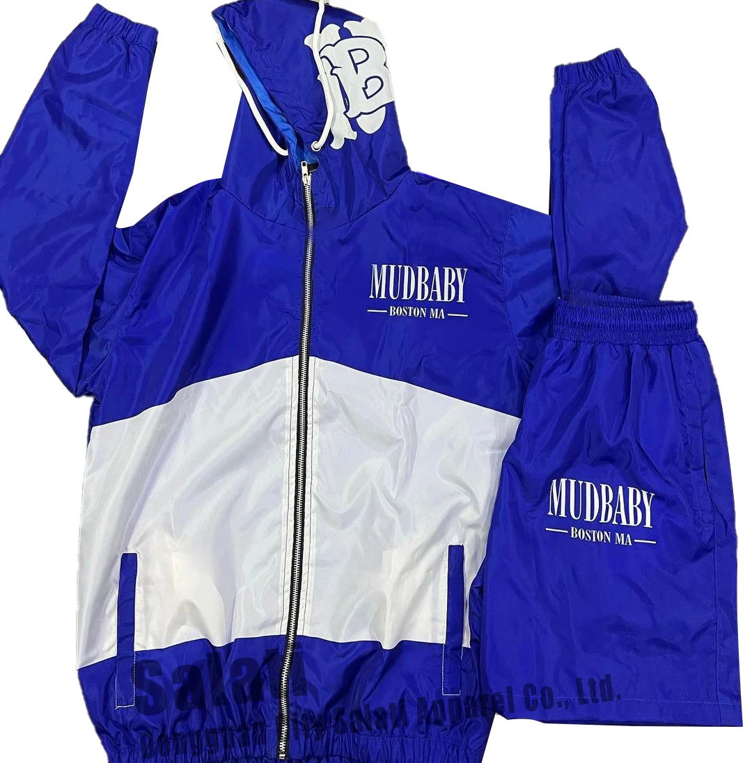 Custom Private Label Wind Breaker Jackets Shorts Sets 2 Pieces Oversized Heavy Polyester Casual Windbreaker Tracksuit Sets Men gallery 2