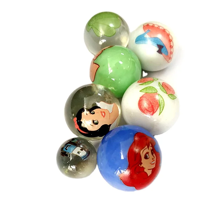 Round Pebble Toys Hobbies Hand Made Glass Marbles Manufacturer Lampwork Glass 3D Princess Ball Marble