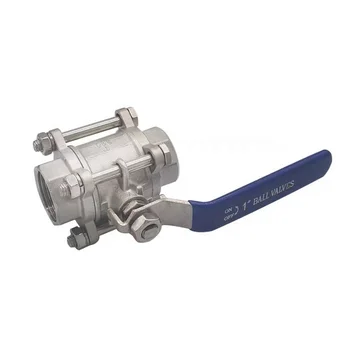 Stock High-Quality BSTV 3PC Ball Valve -2 1/2in (DN65) 316 SS, Manual Control for Various Media: Gas, Water, Oil