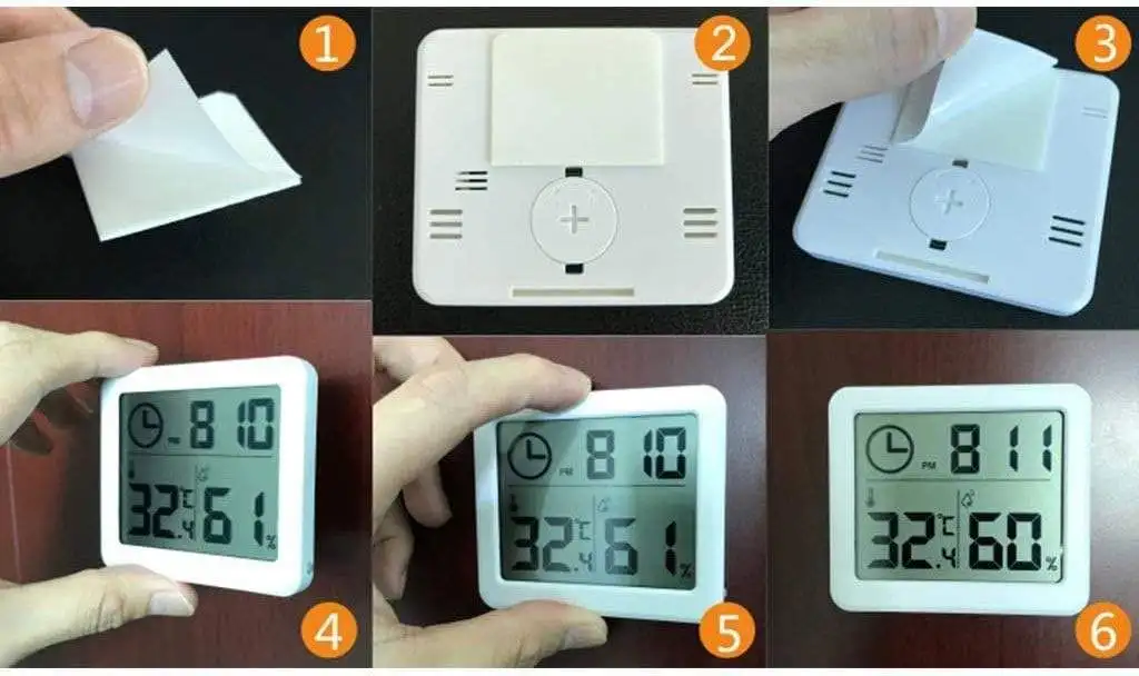 Indoor Weather Stations Humidity Meter for Plants Greenhouse Room Accessories Mini Hygrometer Household White Thermometer Clock