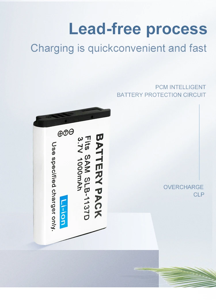 3.7V 1000MAH Rechargeable Battery SLB-1137D SLB1137D SLB 1137D for ...