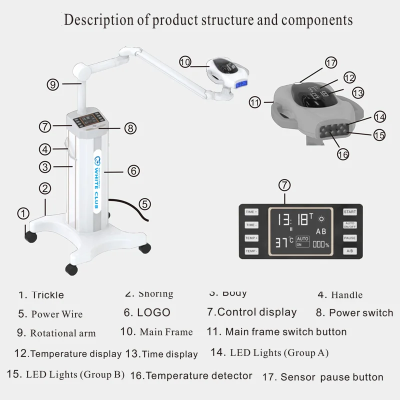 Newest Ce Approved Portable Dental Bleaching Light Laser Teeth ...