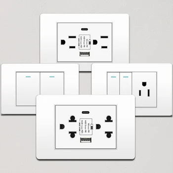 US switch 2 gang1way/2way 220V Wall Electrical Push Button American Standard Home Light Switches and Sockets