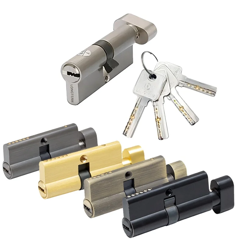 Durable Mortise Lock Set Security Interior Door 70mm Single Open Brass Door Lock Cylinder with Keys and Up-down Pins