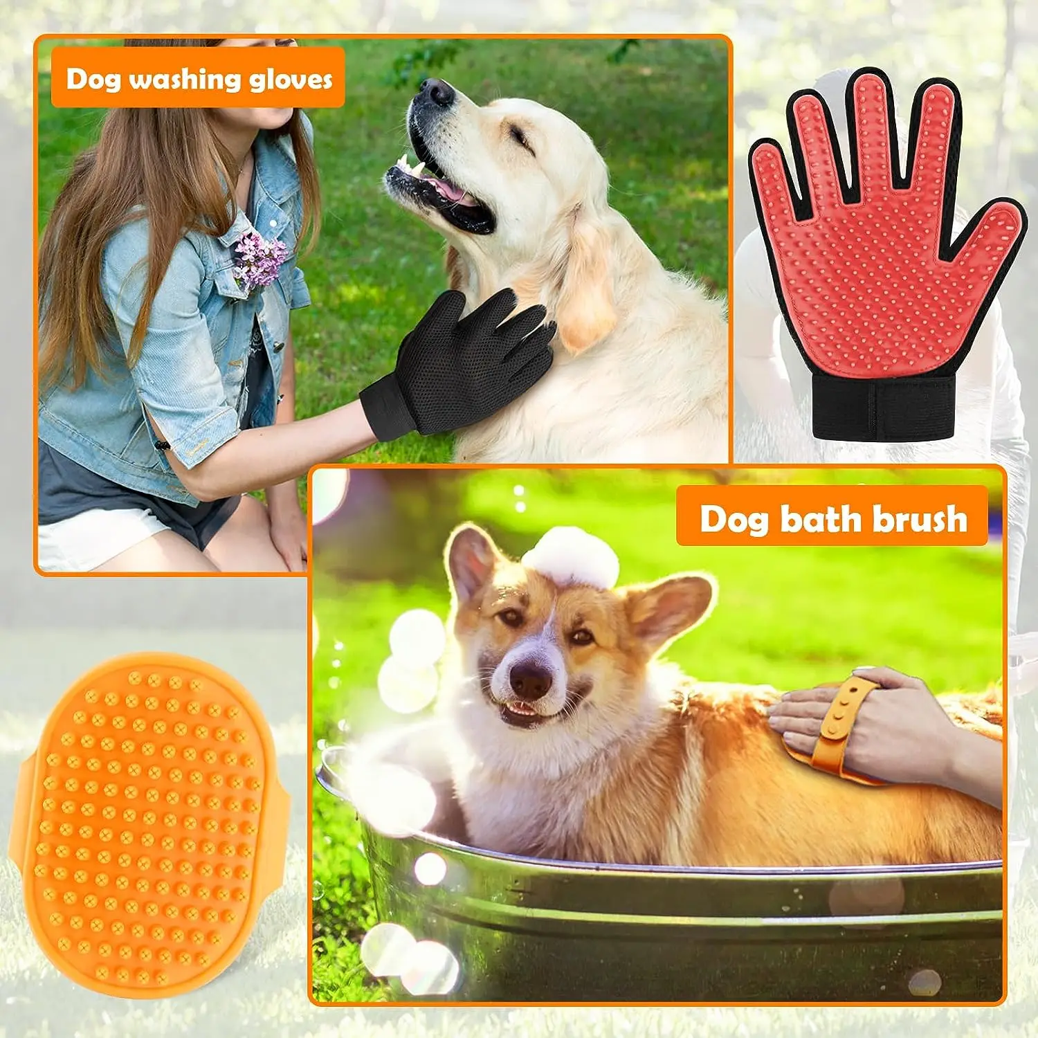 Upgrade Dog Washing Hose Attachment,8 Spray Patterns Pup Dog Wash Jet