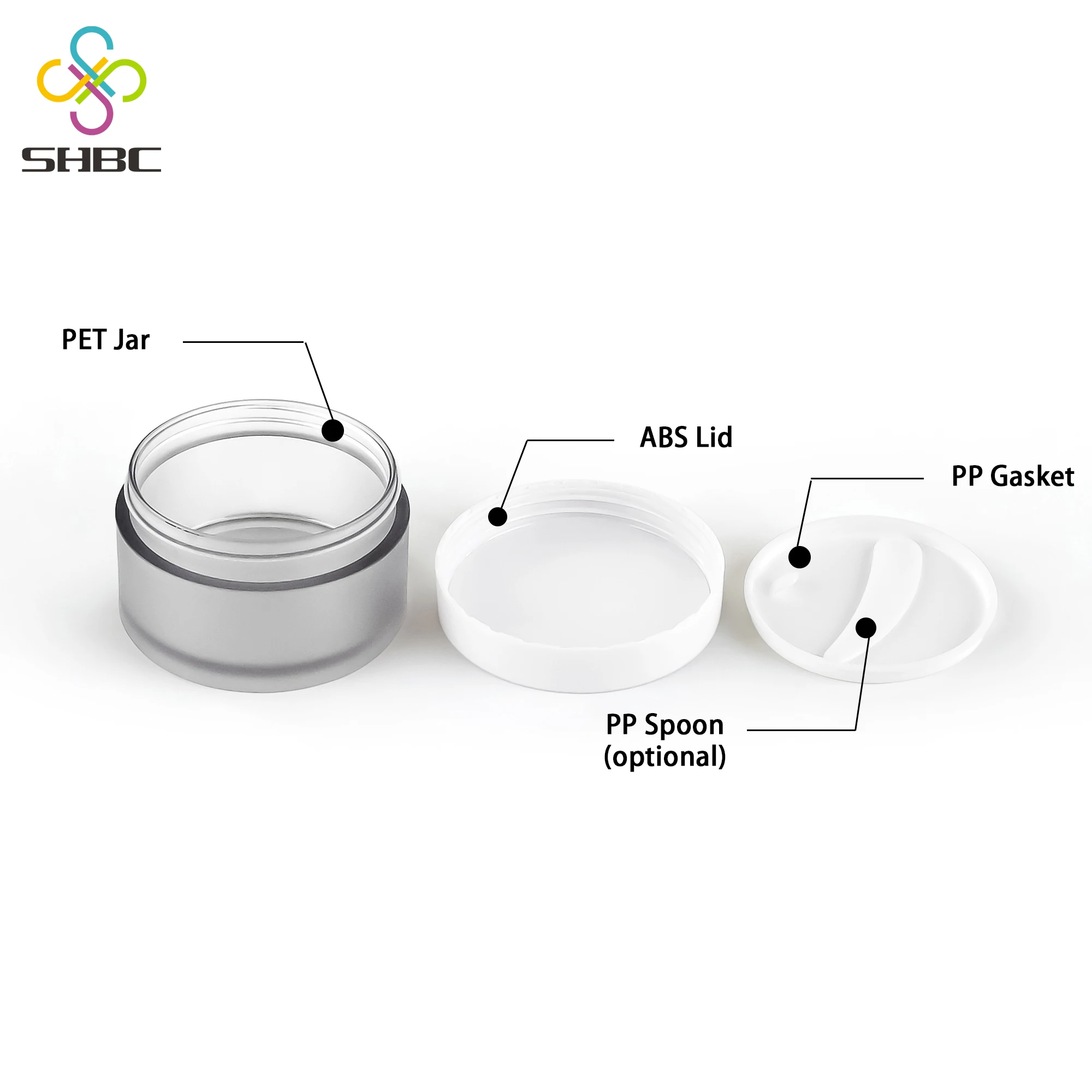 Empty Customized Plastic Pet Frosted Body Butter Jars Containers With