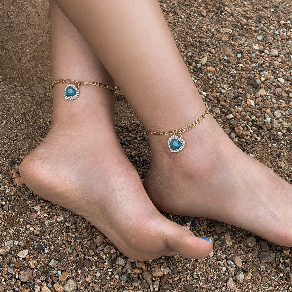 Custom 18k Gold Plated Crystal Ankle 