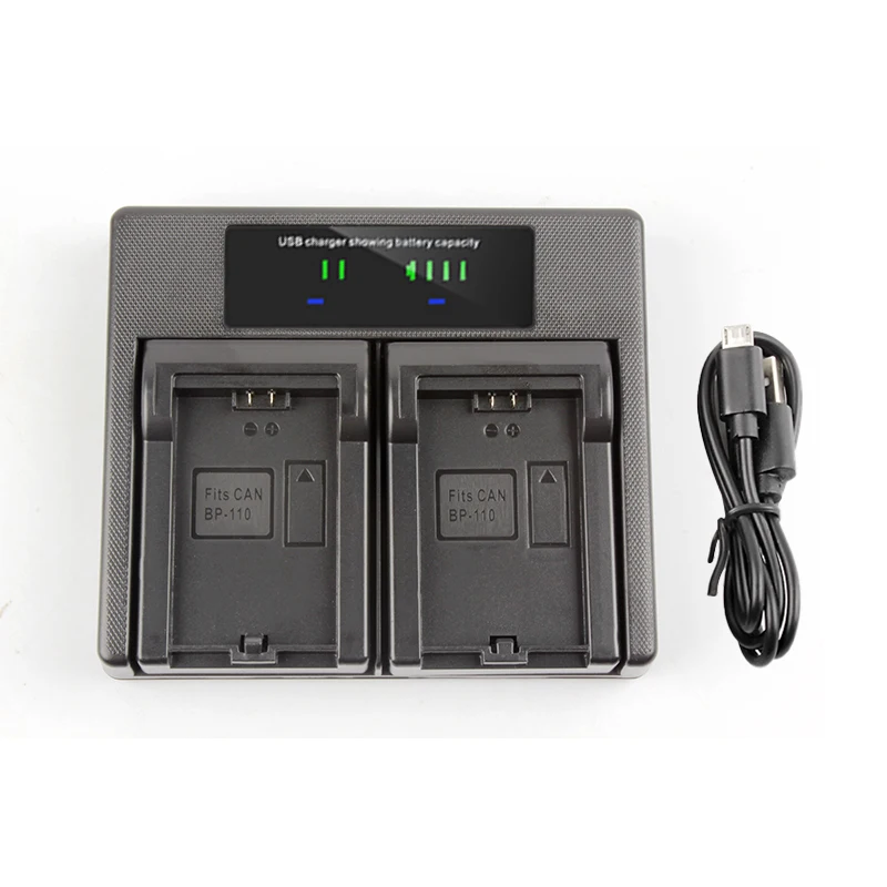 RingTeam BP110 Battery Dual Charger with LCD Light BP110 Charger for Canon HF R20 R26 R28 R200 R206 Cameras