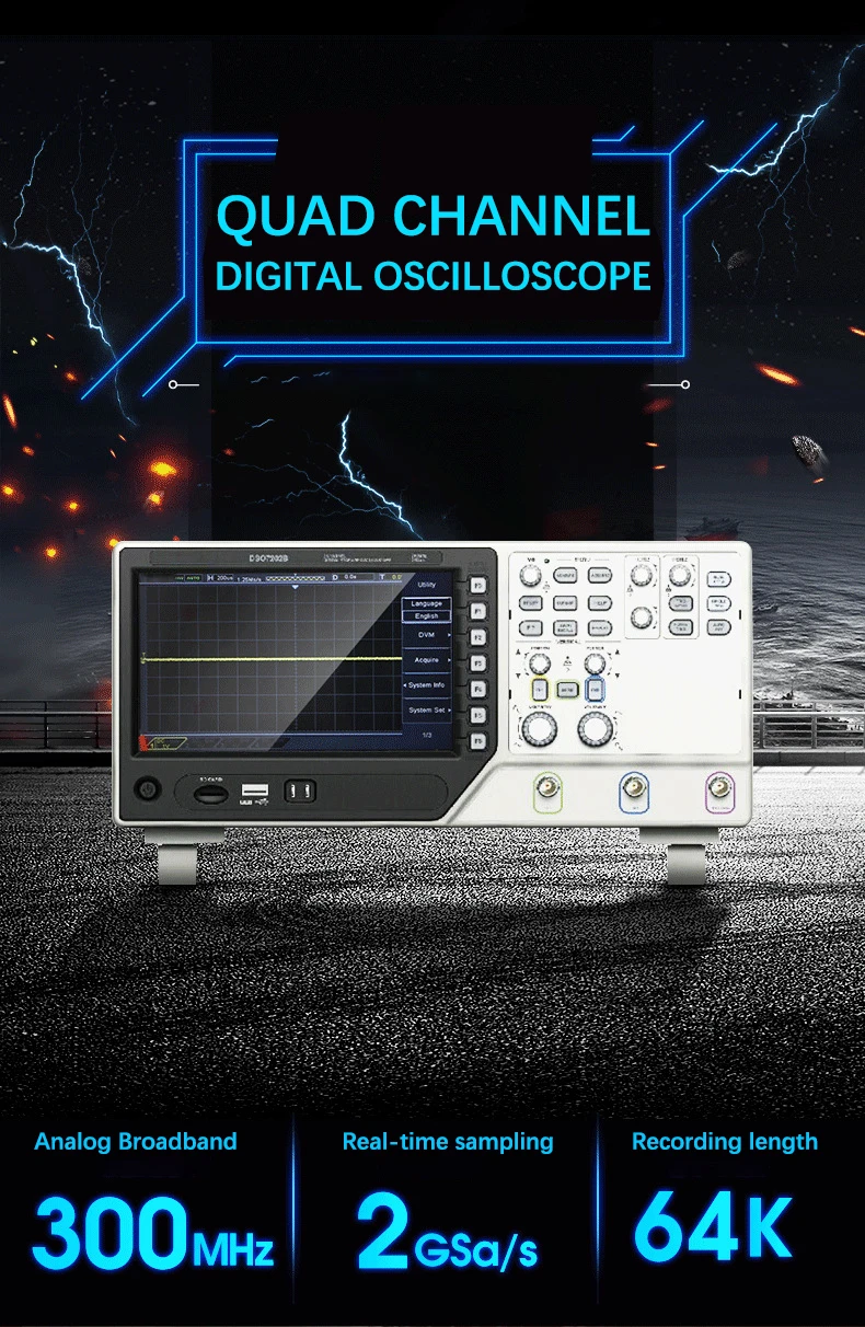 Mixed Signal Oscilloscope 8 Bit Resolution 7 Inch Tft 16 Bit True Color Lcd Screen Digital