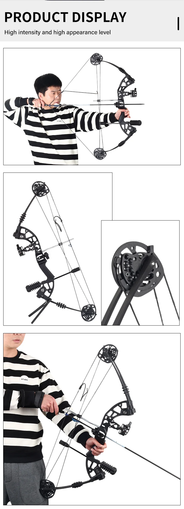 Spg Compound Bow Archery Hunting Metal Bow And Mixed Carbon Arrow Set