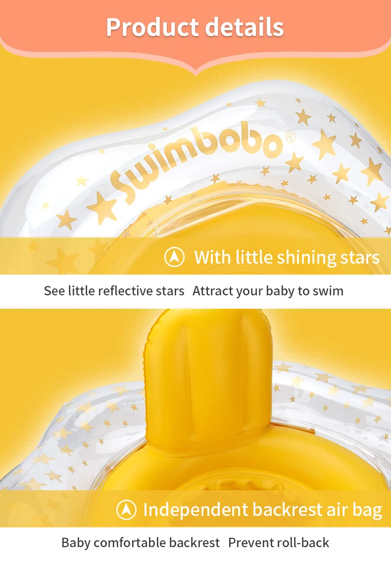 Swimbobo Factory Price Product Inner Diameter 17cm Inflatable Kids Seat Float Baby Swim Ring Kids Seat Float