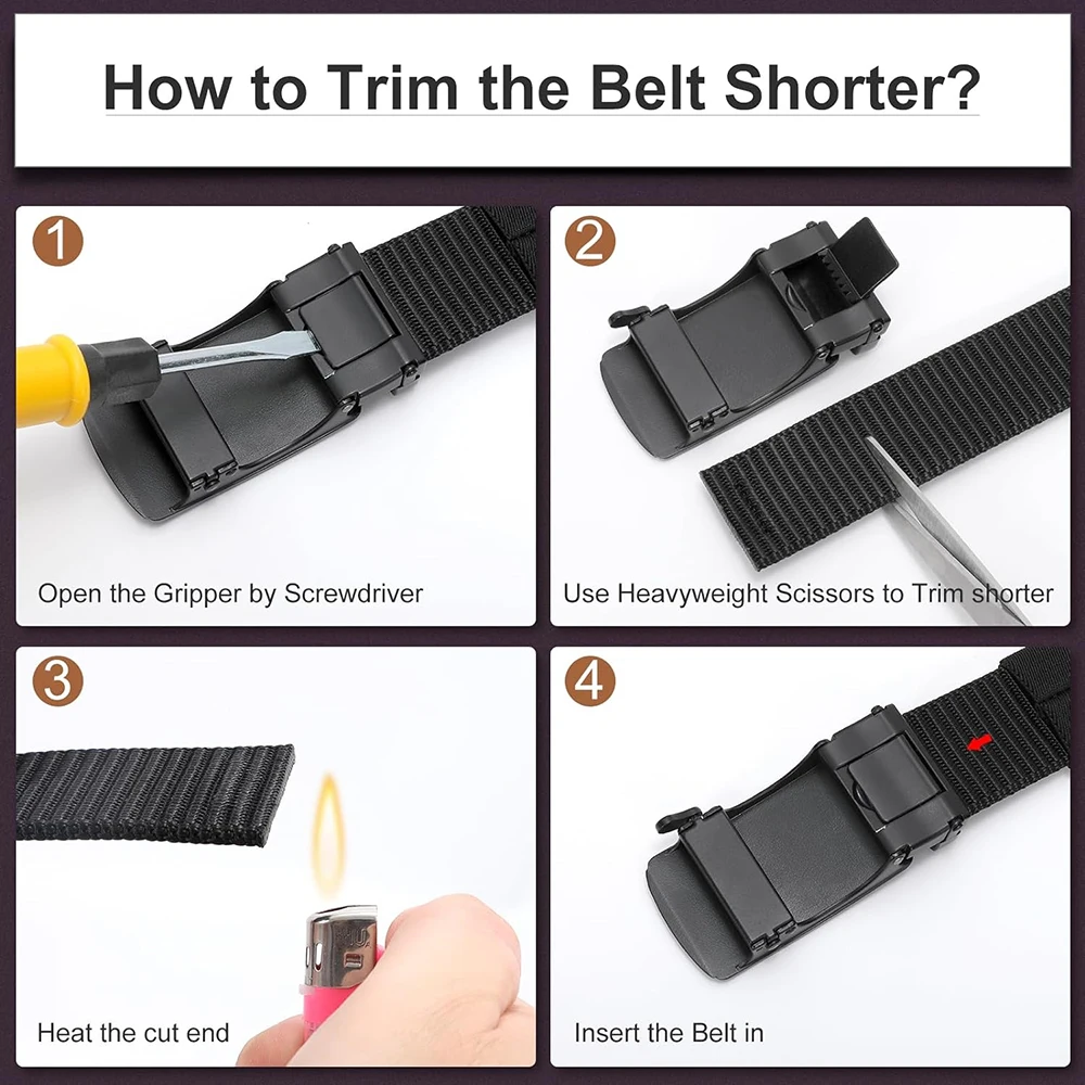 High Quality Men Ratchet Sports Training Belt Tactical Nylon with Automatic Slide Buckle Casual Golf Belt