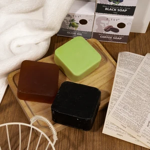 Custom Handmade Natural Soap Kit Olive Oil Coffee Black Bar Soap Set for Men Vegan Whitening Face Body Wash