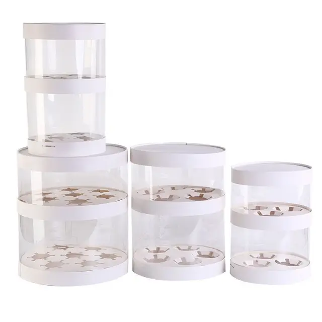 10*10*8 30*30 Transparent Pvc Cupcakes Small Luxe Gift Wedding Bento Cake Box With Cake Base