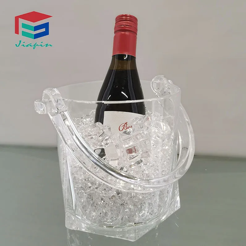 1Pc Ice Bucket,Octagonal section Ice Bucket Elegant Crystal Ice Bucket with  Handles