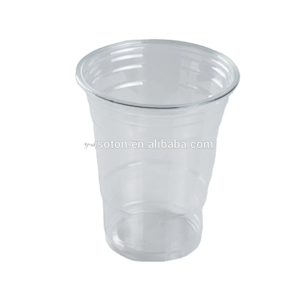 Clear PET Cups With Flat Lids for Iced Coffee Cold Drinks Plastic Cups