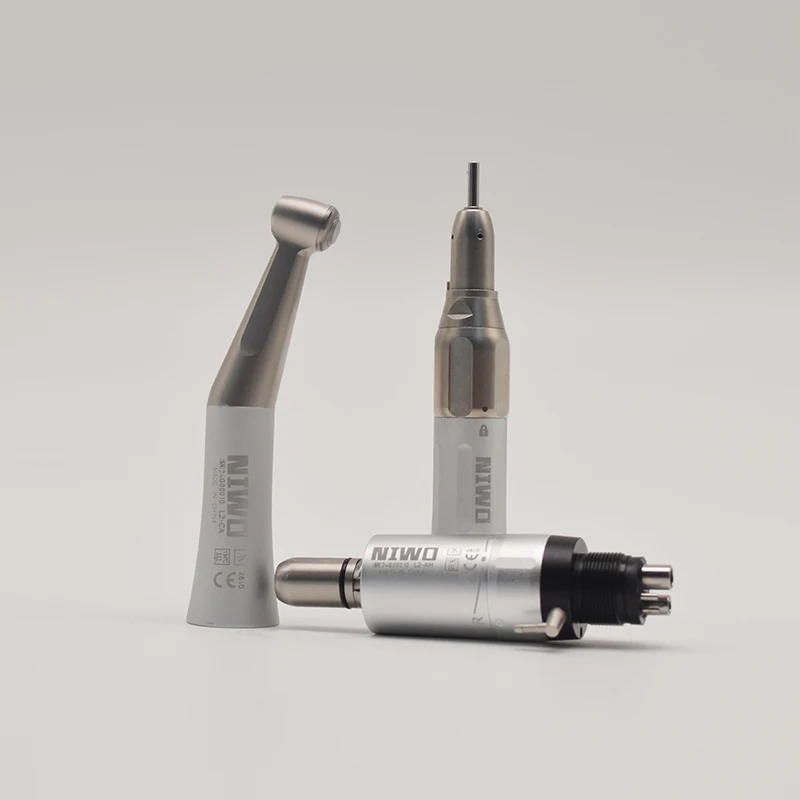 L2 FX Midwest 4 Borden 2 Holes Dental Low Speed Air Motor Straight Push Contra Angle Handpiece