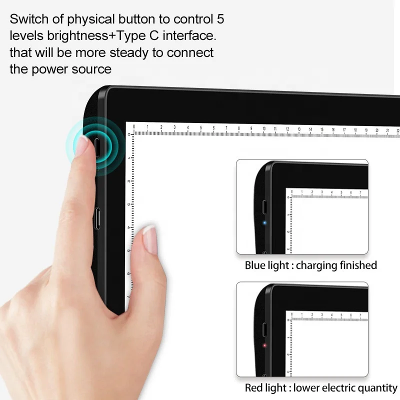 LED Light Pad, A4-D26 Wireless Battery Powered Light Pad Artcraft Tracing  Pad