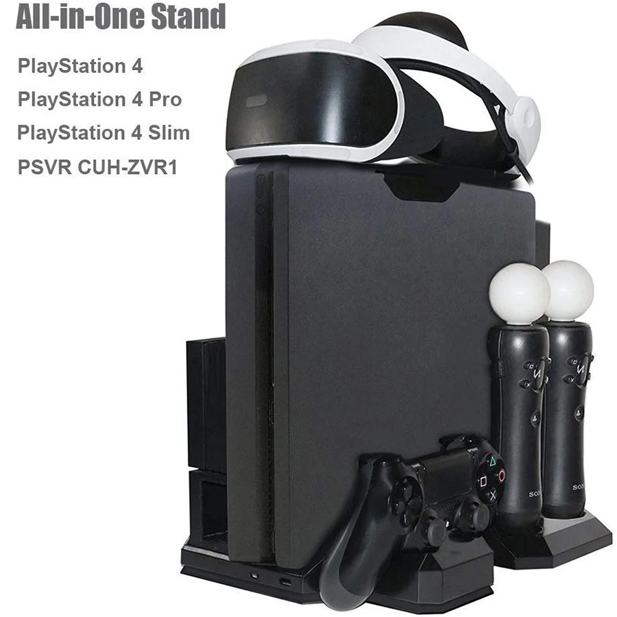 PS4 Pro Slim PS VR Cooling Stand Controller Charging Dock