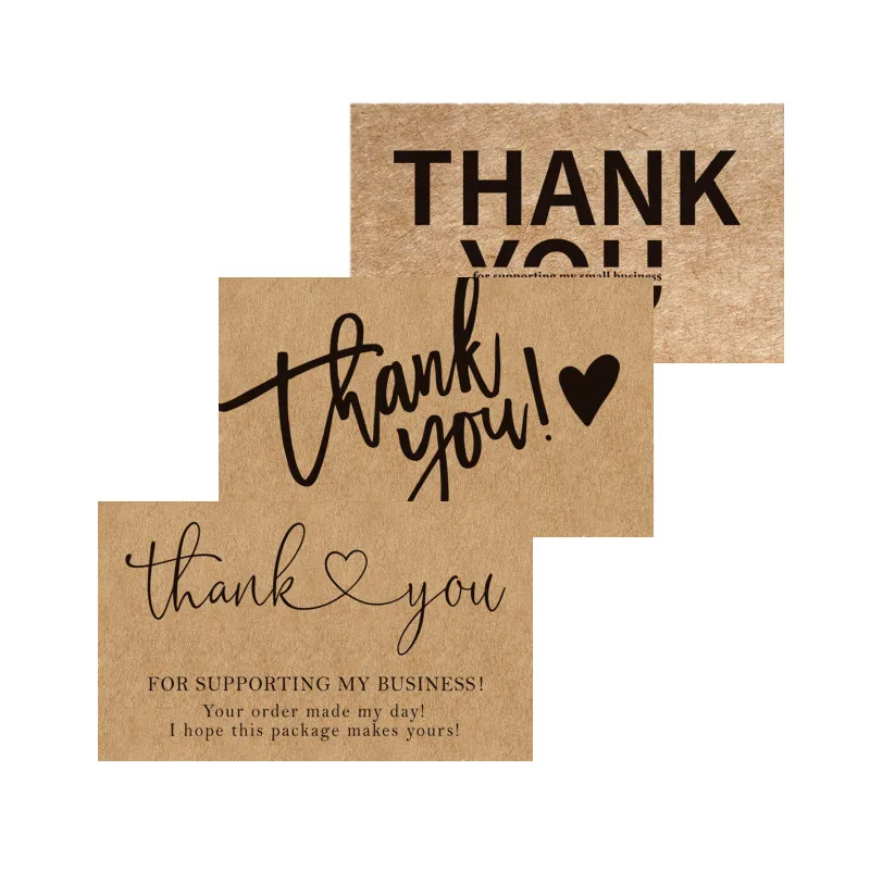 Поздравительные открытки из крафт-бумаги с надписью thank you Подарочная открытка для малого