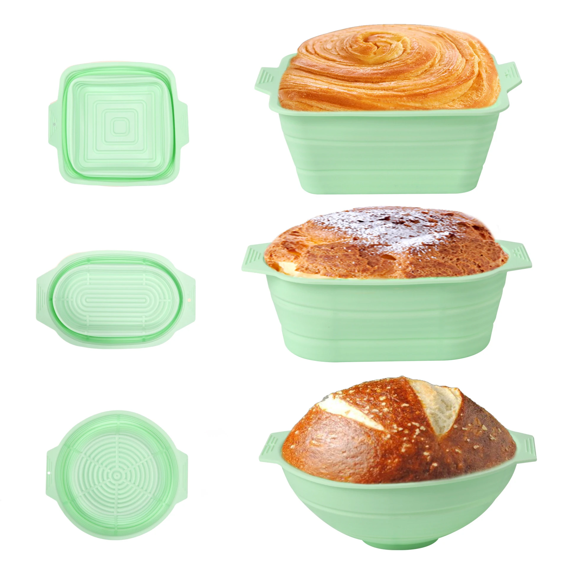 High-Temperature Resistant Silicone Large Capacity Bread Dish Foldable Oven-Baking Dough Bowl Household Baking Dishes Pans details