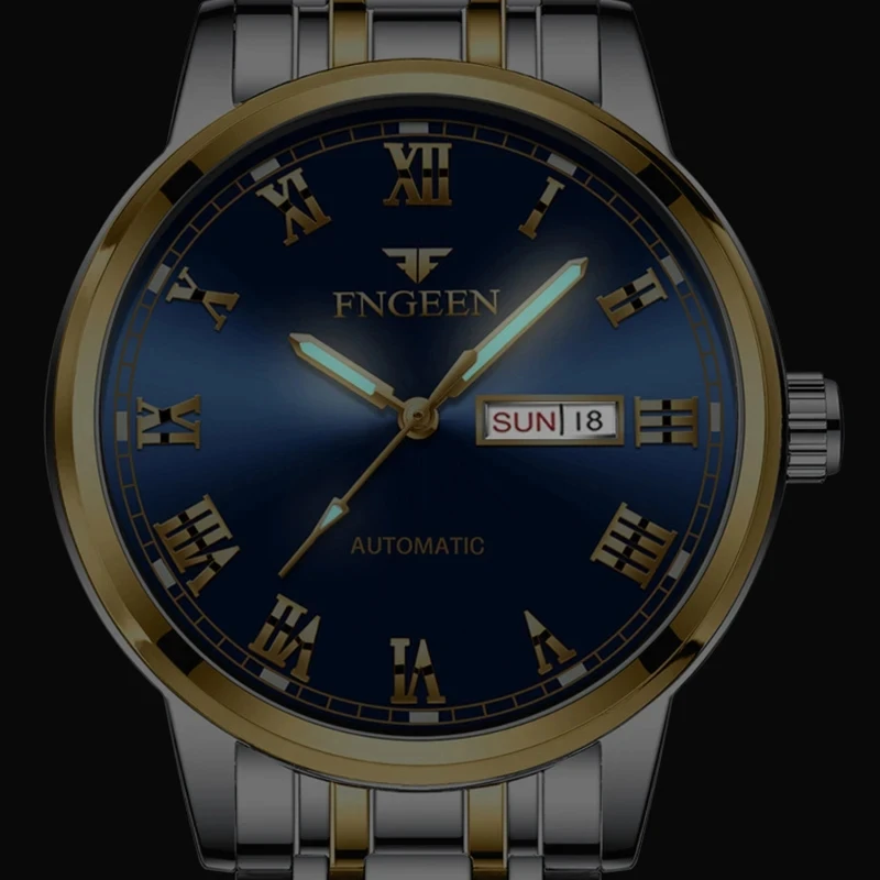 FNGEEN 4002 New Watch for Men Waterproof Sport Stainless Steel Luminous Quartz Watches Mens Wristwatch Relogio Masculino Reloj