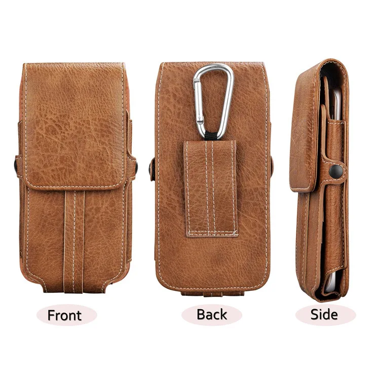 Fondina Pelle IPhone Cintura Custodia Cintura Pelle Per IPhone Pro Max - Fondina Magnetica Marrone 16,7 Cm Custodia Magnetica Telefono 16,7cm - Foto 2