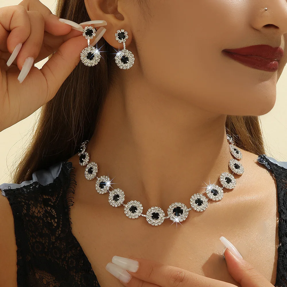Elegant Water Drop Crystal Jewelry Set