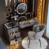 Gray-black charging cabinet with rotating mirror, fairy stool, m