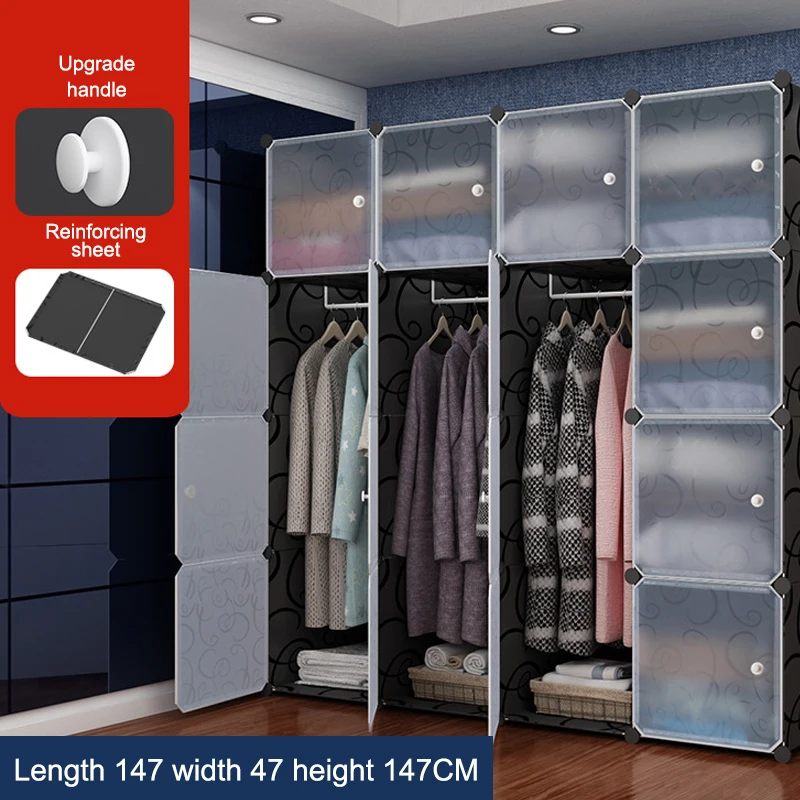 Large Space and Large Capacity Plastic Shoe Clothes Foldable Cube Wardrobe Closet Simple Diy Assemble Wardrobe