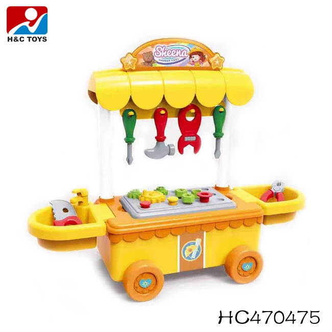 Маленькие мастера, чемодан на тележке, игрушечный пластиковый инструмент для детей