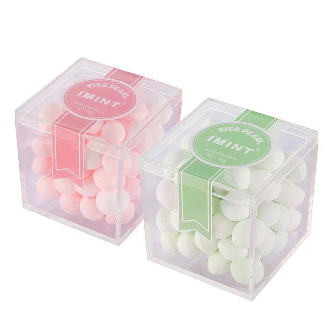 transparent 65mm acrylic candy bin with lid small clear 6.5cm wedding favor case mini plastic storage box