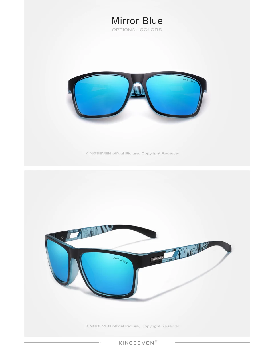 Kingseven Glasses Men Brand Design Polarized Anti-reflective Lens Sun ...