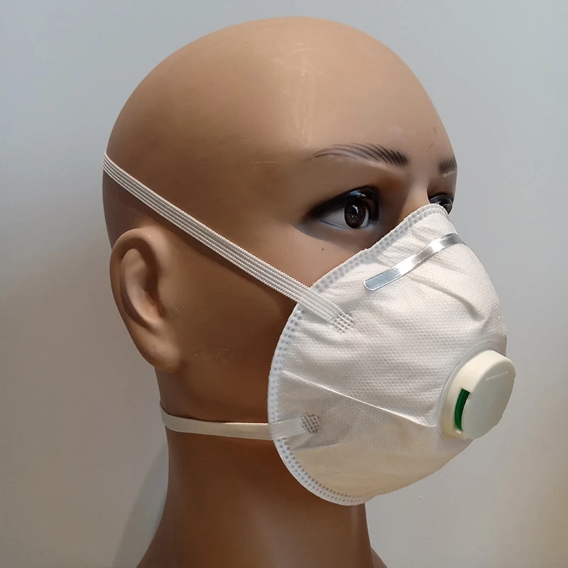 Dust protection Mask Ffp2 with Valve Head Straps Building Dust Masks 10pack White EN149 FFP3 Dust Mask Factory Prices
