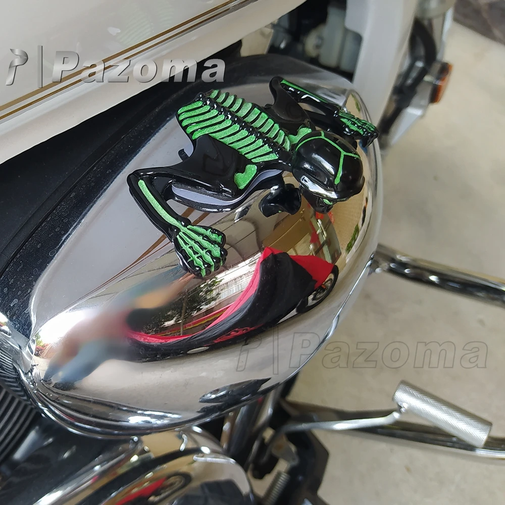 Decorazione Parafango Moto – Testa D'Aquila Cromata Con Occhi Rossi – Accessorio Universale Per Moto Custom - 3