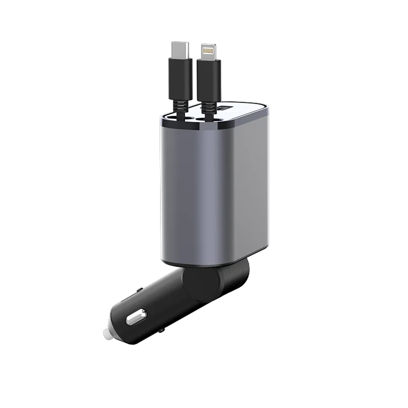 Fast Retractable Car Charger Usb C Car Charger Fast Charge 60w 2