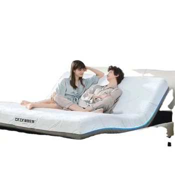 Split King Adjustable Bed Frame with Mattress - 14 inch Luxury Cool Gel Memory Foam Hybrid Mattress, Massage, Zero Gravity,