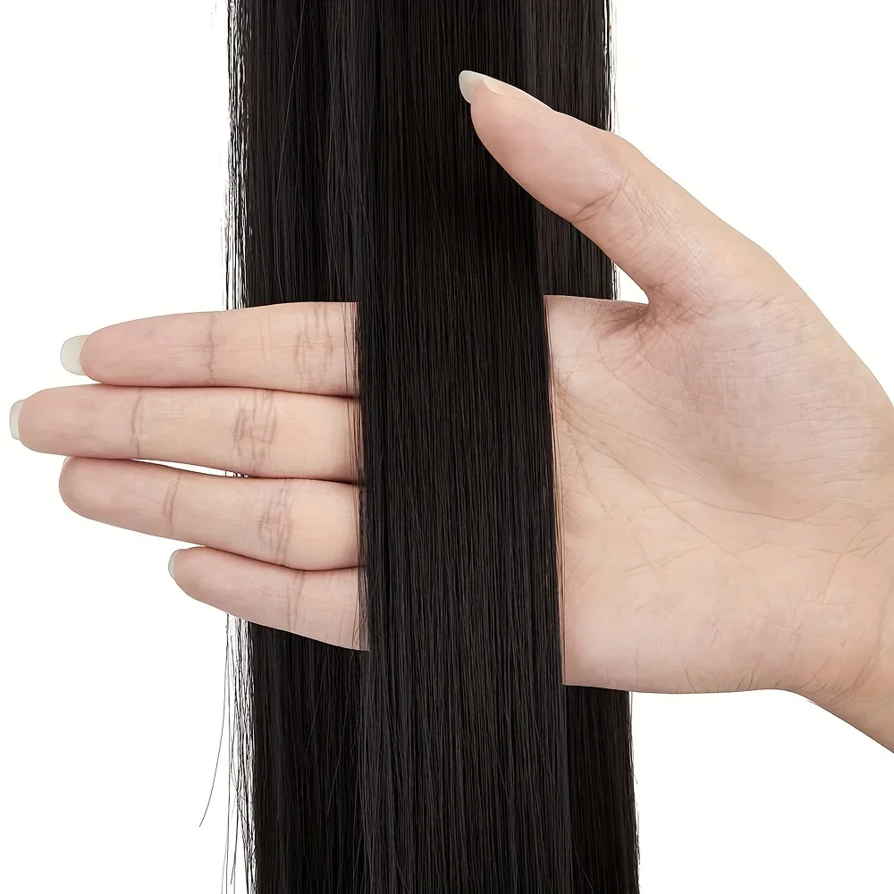 Extension per coda di cavallo Yaki liscia per capelli umani per donne Pasta magica 10-30 pollici_voghion.com