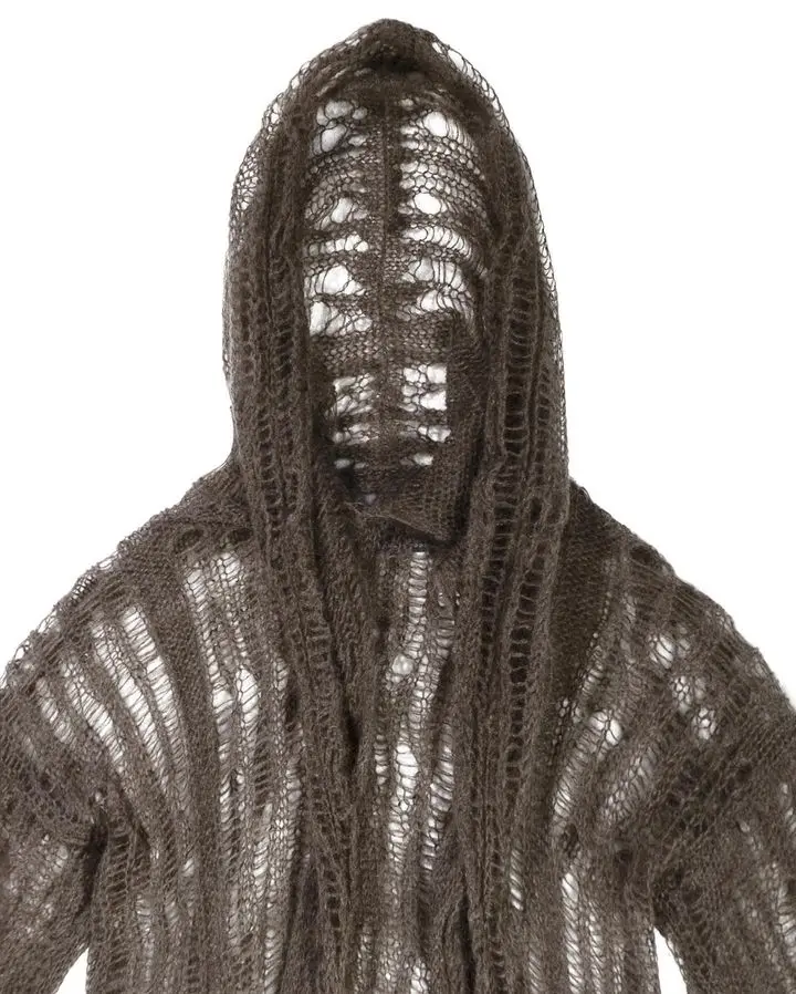 Custom New Design See Through Pullover Distressed Women Unisex Mohair Sweater Men gallery 4