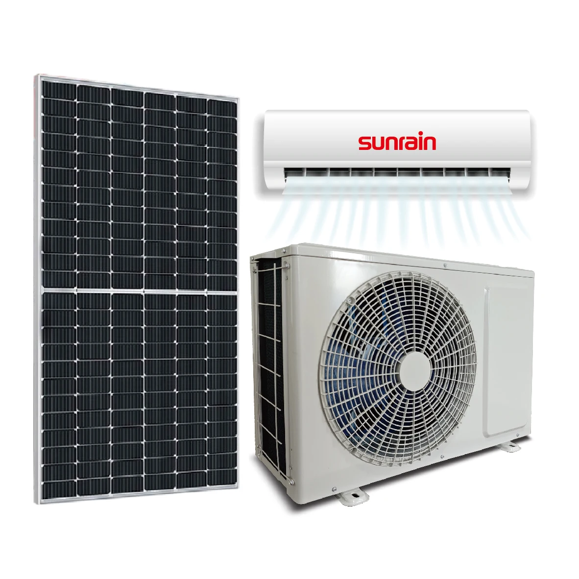 Sunrain Latest Design Solar air Conditioner PV Direct air Conditioner Ac Dc  Hybrid 12000btu~24000btu Solar Panels for Home