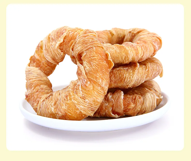 Pet Dog Snacks Donut-Shaped Chicken Jerky Wrapped Cowhide Teeth Cleaning Chew Sticks Medium/Large Dogs Zhejiang Origin manufacture