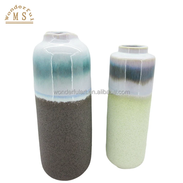 Gradual changing Porcelain Home Decor Flower Vase handicraft succulent Ceramic special-shaped bottle reactive glazing flowerpot