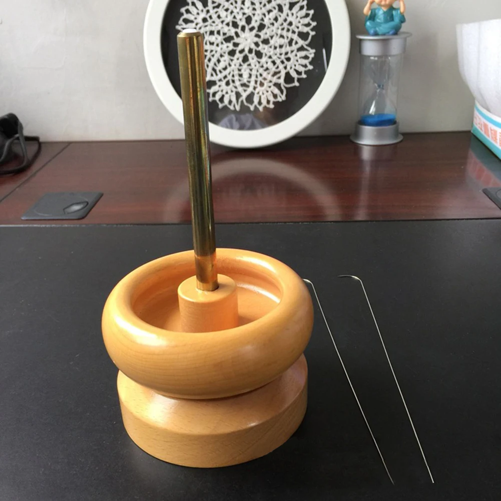 Wooden Manual Bead Spinner For DIY Jewelry Making Tools Spinner Holder