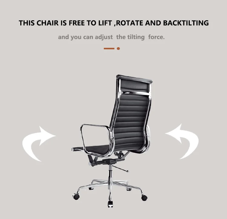 High Back Fixed Armrest Executive Office Chair Real Leather Height Judge Leather Office Chair With Height Adjustable