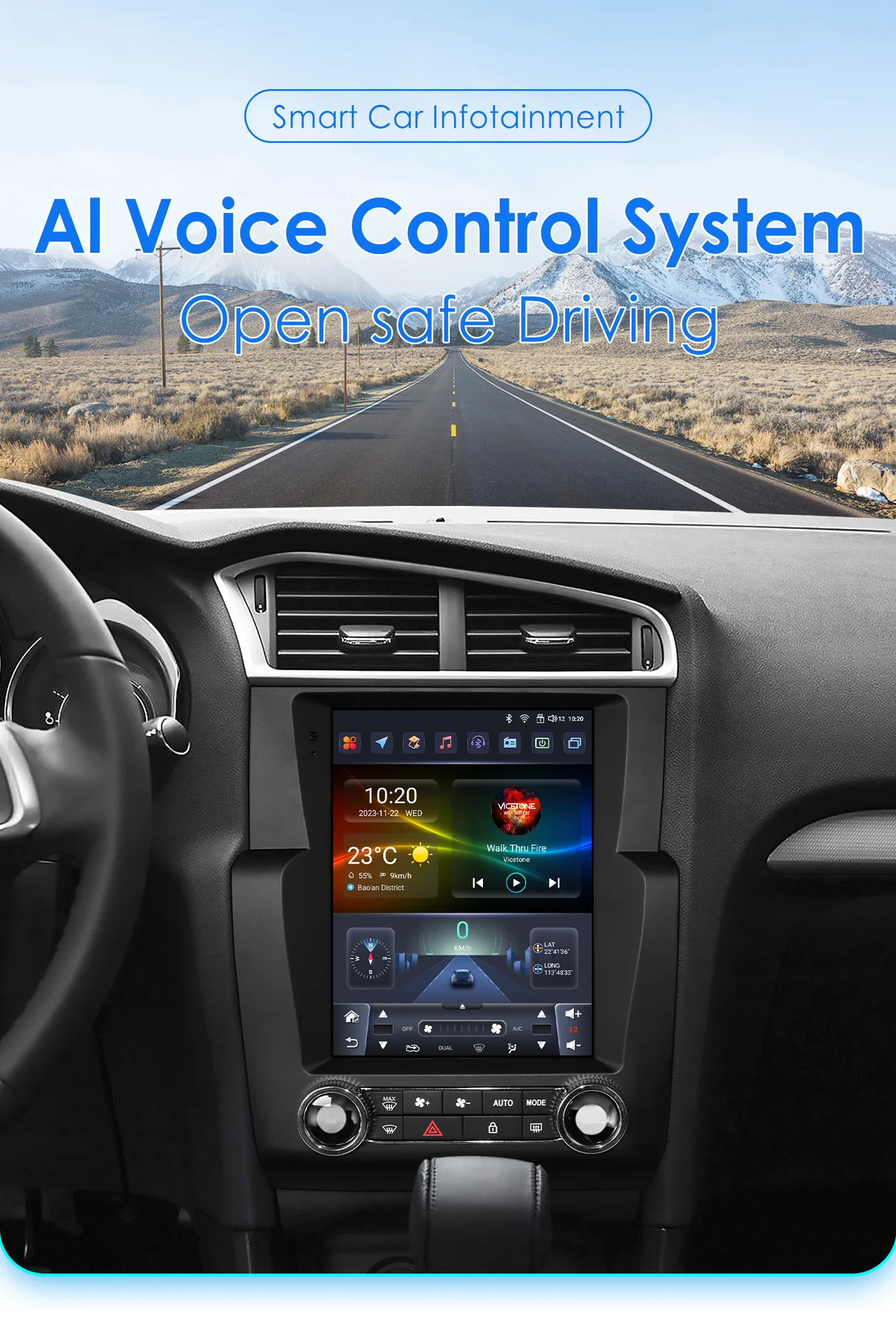 CARUPEZ 9.7inch Android Car Stereo for Citroen C4 & DS4