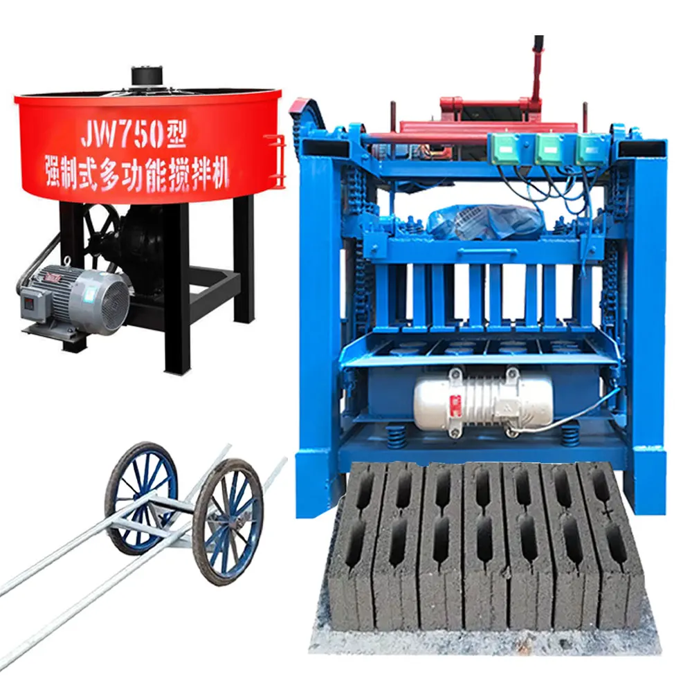 paver brick maker machine price QT4-35A automatic cement concrete hollow small manual scale block brick making machinery-122020