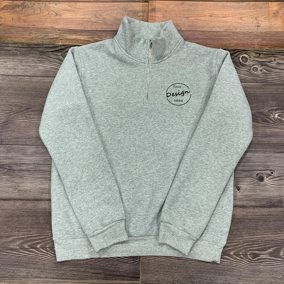 JL34B Us Size Digital Print Golf Hoodies Men Cotton Spandex Embroidery Golf Quarter Zip Pullover Sweatshirts