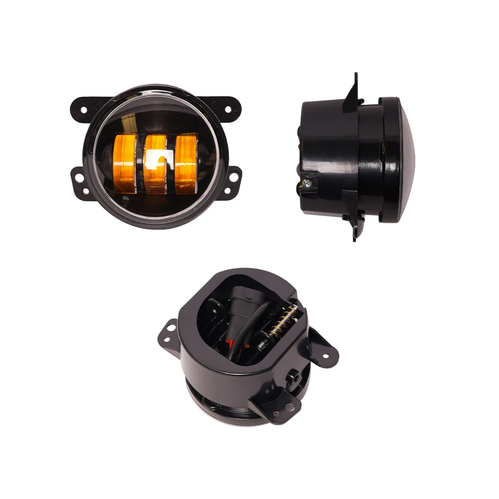 4 Inch Led Fog Light with White and Amber Halo Ring Compatible for Jeep JK supplier